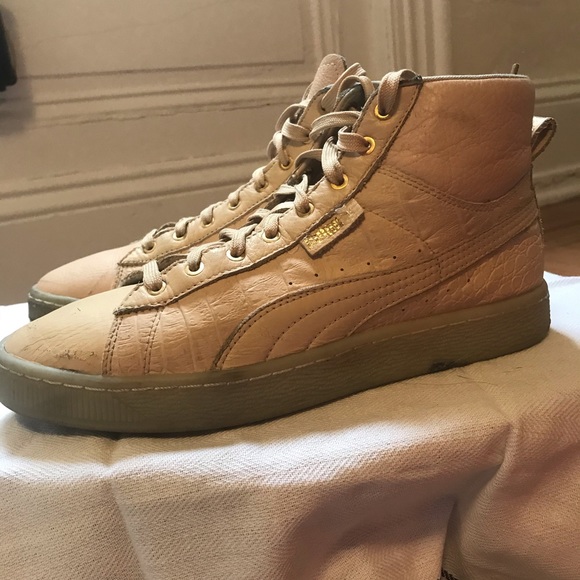 pink puma high top sneakers